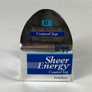 Vintage L'eggs Nylons Pantyhose Size B Sheer Energy Off White Socks NOS 1990s